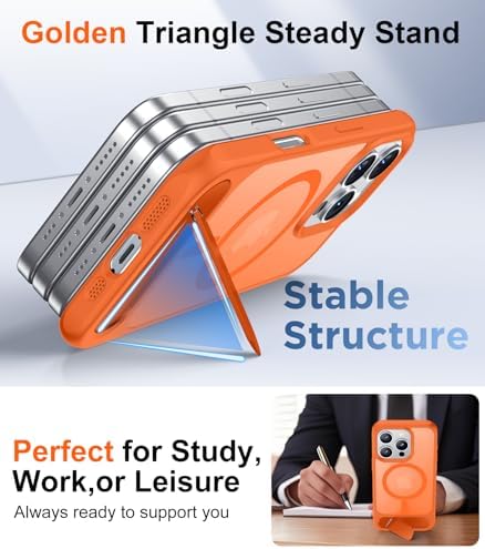 Temdan Magnetic Compatible with iPhone 16 Pro Case, [Built-in Invisible Kickstand][Compatible with MagSafe][Military Grade Shockproof] Slim Translucent Matte Phone Case for iPhone 16 Pro 6.3" - Image 5