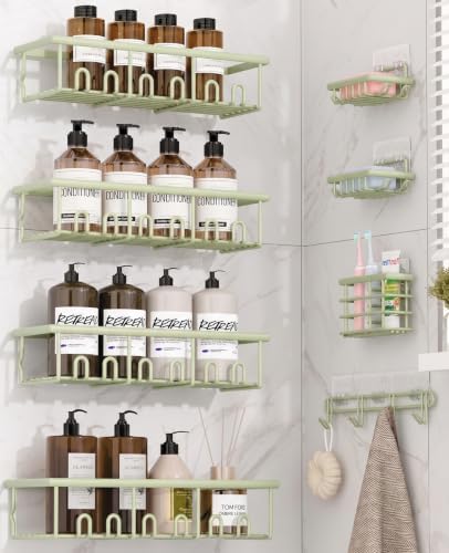 8 Pack Adhesive Bathroom Holders & Dispensers for Kids & Adults, Green by Unknown