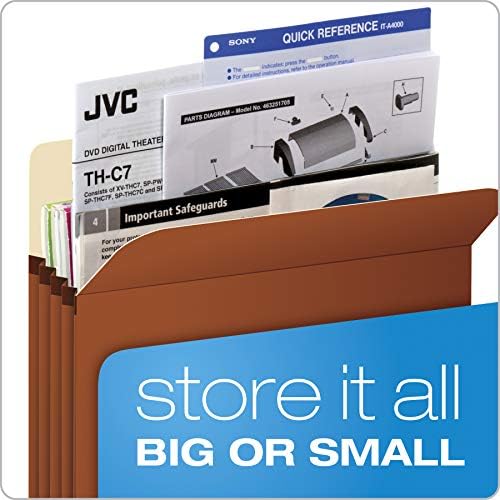 Pendaflex Expanding File Pockets,Letter Size,File Organizer for School,Home or Office,5.25" Expansion,Reinforced with Dupont™ Tyvek® Material,Letter Size,Redrope,10 Per Box (1534G-OX),(Pack of 5) - Image 6