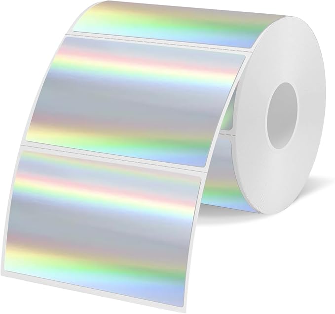 3x2 Inch Holographic Thermal Labels, Rainbow Glitter Stickers by Unknown