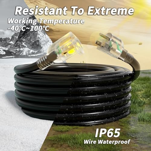 PlugSaf 16AWG 200 ft Black Extension Cord Outdoor, Long Extension Cord - Image 4