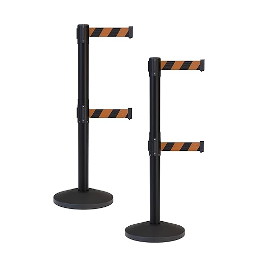 Crowd Control Warehouse CCW Series RBB-100D Set of 2 Stanchion Retractable Belt by Crowd+Control+Warehouse