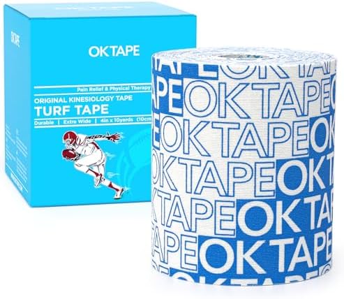 OK TAPE Turf Tape Football, 4 Inch Wide Kinesiology Tape, Super Sticky by OKTAPE