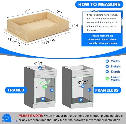 WelFurGeer Soft Close Pull Out Drawers for Kitchen Cabinets, 29" W x 21" D Pull Out Cabinet Organizer, Premium Birchwood Pull-Out Cabinet Drawers, Heavy-Duty Cabinet Organizer for Home & Kitchen - Image 5