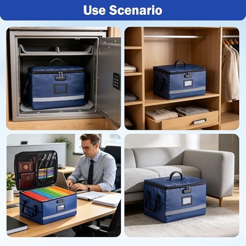 EXLIFBAG Fireproof File Organizer with Lock, 1 Layer - Image 7