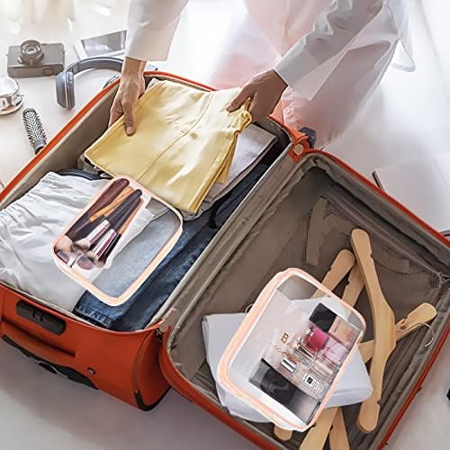 4Pcs Crystal Clear PVC Travel Toiletry Bag Kit for Women Men, Cosmetic Bags - Image 3