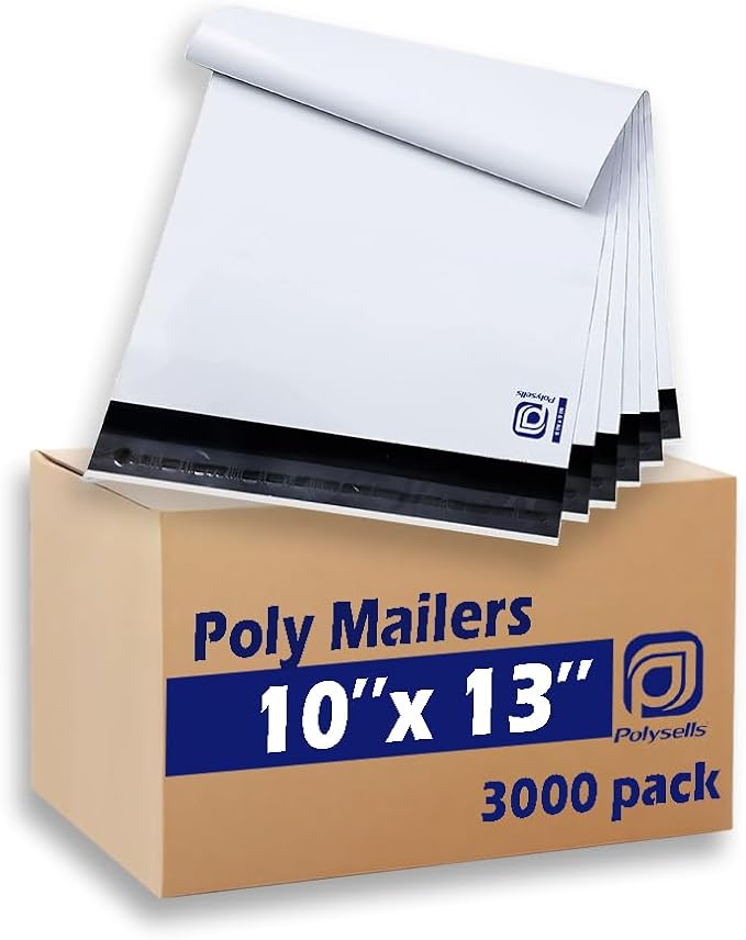 POLYSELLS 3000 pcs 10x13 Inches White Poly Mailers Shipping Envelopes, Strong by POLYSELLS