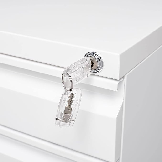 3-Drawer Lockable Mobile File Cabinet – Metal A4/Letter/Legal Size Storage - Image 4