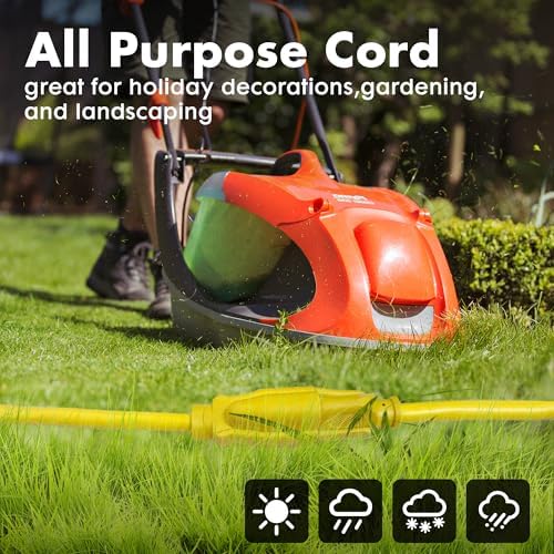 3 Ft Yellow Outdoor Extension Cord, 10 Gauge Heavy Duty Power Cord - Image 4