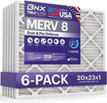 BNX TruFilter 20x23x1 Air Filter MERV 8 (6-Pack) - MADE IN USA – Dust & Pet Defense Electrostatic Pleated Air Conditioner HVAC AC Furnace Filters for Dust, Pet, Mold, Pollen MPR 600 – 700 & FPR 5 by BNX