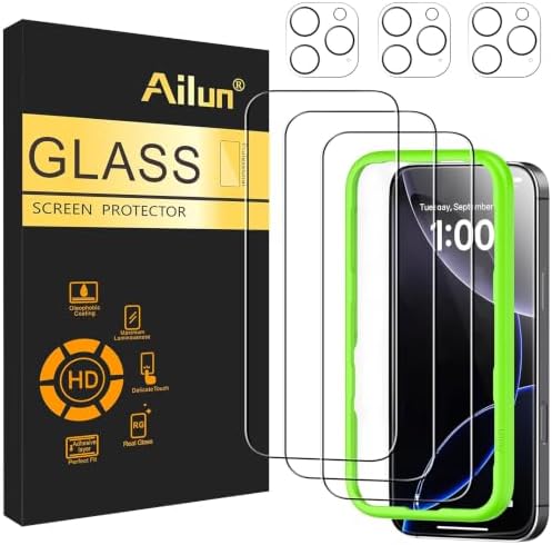 Ailun Screen Protector + Camera Lens Protector for iPhone 16 Pro, 3+3 Pack by Ailun