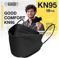 Good Mask Co. Good Comfort KN95 Face Mask, Disposable KN95 Face Mask, Folding, Filter Efficiency 95%, Comfortable Face Masks, Bulk Face Masks (10 Pack of Masks, Black) by TheGoodMaskCo