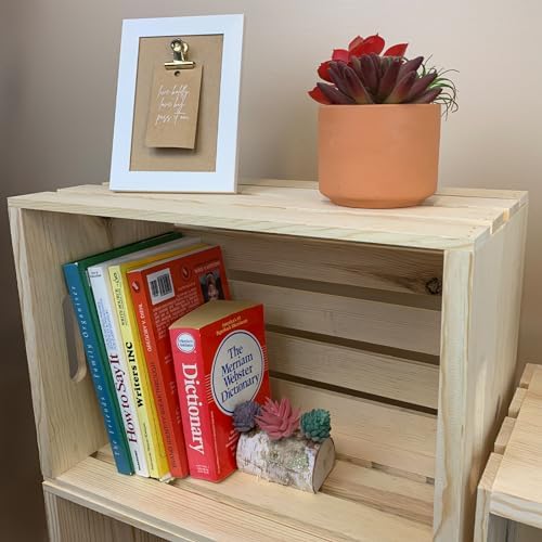 Wilson Large Wooden Pine Crate for Storage and Decoration at Home, Office, Kitchen, Bedroom, and Retail (12.5"x9.625"x17.875") (Set of 12) - Image 6
