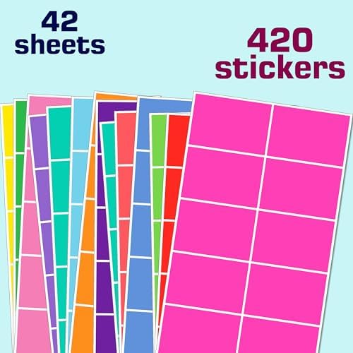 Colored Labels Stickers,3 x 2 Inch,14 Colors,420 Pack - Image 2