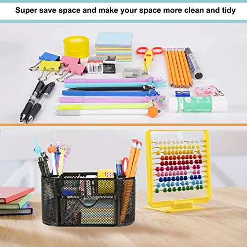 Desk Organizer with 9 Compartments, Mesh Office Organization for Scissors, Post-it, Sticky notes, Pen Holder, Metal Office Desk Organizers and Accessories - Image 3