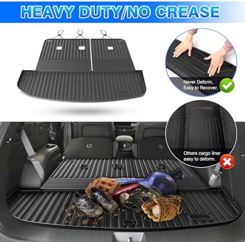 Cartist Trunk Mat Fits for 2026 Hyundai Palisade Gas Cargo Liner, TPE All Weather Cargo Mat for Palisade Accessories (with Backrest Mat) - Image 5