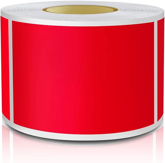 Red Rectangle Sticker Labels 3×2 Inch Vinyl Stickers Color Coding Name Tags - Image 2
