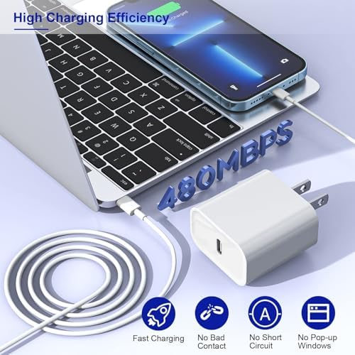 3Pack Extra Long 10FT iPhone Fast Charger,iPhone Charger Fast Charging Quick 10Foot USB C to Lightning Cable Cord Type C Fast Charging Block Wall Charger for iPhone 14/14 Pro/13/12 Mini/11/XS/X/iPad - Image 5