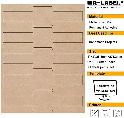 Mr-Label - 1”×8” Printable Kraft Soap Wrap Labels - Belly Band Stickers for Handmade Soap Bars – Laser & Inkjet Compatible, Easy Application, Permanent Adhesive(25 sheets/125 Labels) - Image 5