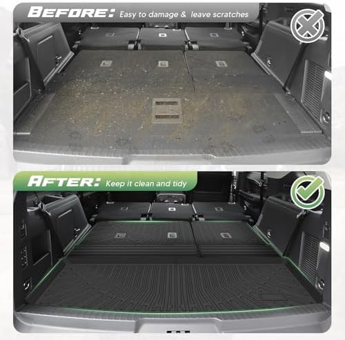 Cartist Floor Mats for Ford Expedition/Lincoln Navigator 7 Seats 2018-2024(Not for Max or L), All Weather Cargo Liner for Expedition Accessories, Heavy Duty Car Mats, Car Accessories - Image 4