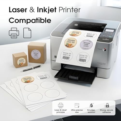3 Inch Circle Labels for Laser & Inkjet, Spartan Industrial Template C006 - Image 4