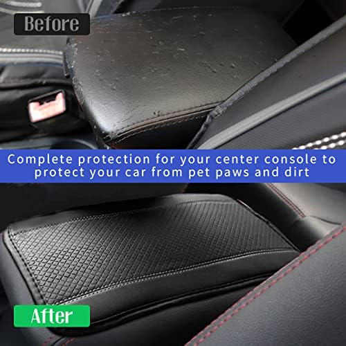 Ziciner Car Center Console Armrest Pad, 12.6X 7.2 Inch PU Leather Waterproof Auto Armrest Seat Box Cover Protector, Universal Car Interior Accessories (Black & Grey) - Image 5