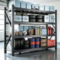 Heavy Duty Warehouse Shelving 4-Tier Industrial Steel Storage Shelves, 2600LB Capacity Per Shelf, Adjustable Shelves for Garage/Factory/Commercial Use (Black, W32*D14*H73) by Unknown