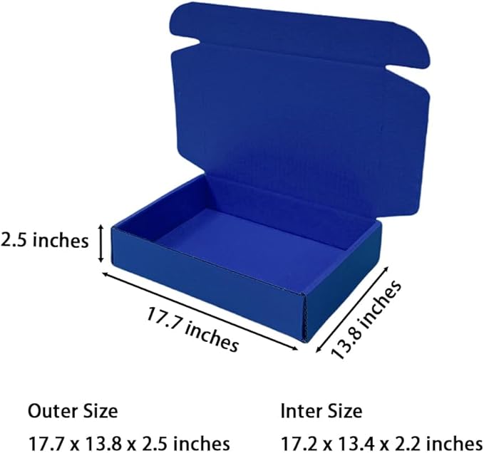 20 Pcs 17.7 x 13.8 x 2.5 inches X-Large Size Corrugated Cardboard Gift Boxes - Image 2