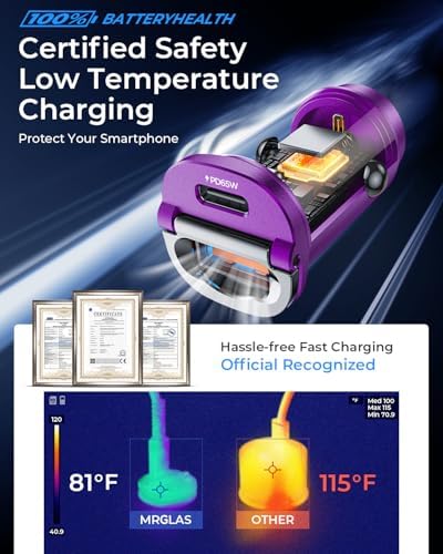 MRGLAS【Upgraded】 125W USB C Car Charger Super Fast Charging for iPhone 18 - Image 6