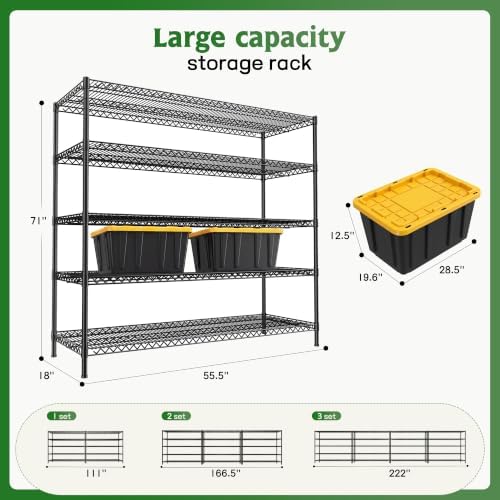 REIBII Storage Shelves, 3200LBS Heavy Duty&Adjustable Height for Garage - Image 3