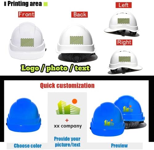 Safety Hard Hat Customize Logo Protective Head Outdoor Work Hat (Orange (Standard)) - Image 2