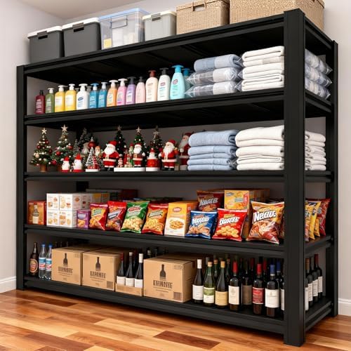 84H Storage Shelves Heavy Duty, 6000 LBS Garage Shelving, 5-Tier Adjustable Metal Garage Shelving Units, for Garage Storage, Warehouses, Basements, and Storage Rooms,(5T-84H x 62.03W x 24D)*2 - Image 7