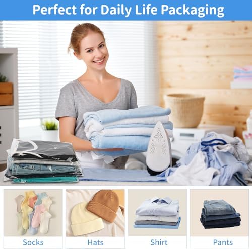Clear Self‑Sealing Cellophane Bags 10x13 Inches, 100Pack Clear Plastic Poly Shipping Bags with Reinforced Edge for Small Business Packaging Clothing, Shirts, Decorative Wrappers & Artwork - Image 5