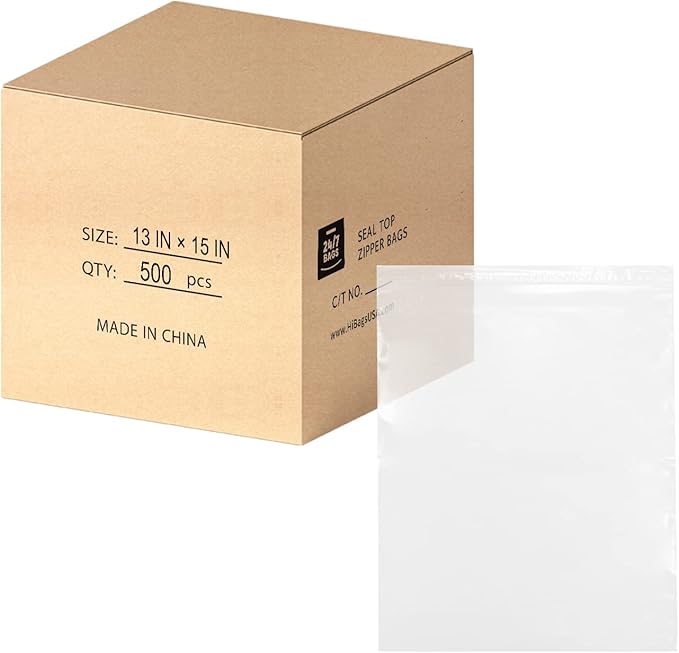 13" X 15" 2 Mil Clear Reclosable Zip Plastic Poly Bags, 2 Gallons by 247BAGS