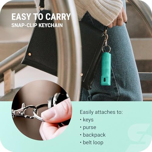 SABRE Pepper Spray with Fast Flip-Top Safety & Snap‑Clip Keychain for Self Defense - Maximum Police Strength OC with UV Marking Dye, 10‑Sec. Spray, 14-ft Range, Finger Grip, Made in USA, 0.54 fl oz - Image 5