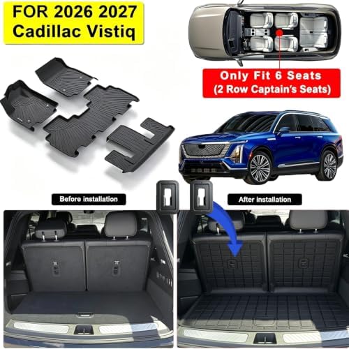 Floor Mats for 2026 2027 Cadillac VISTIQ（Vista） 6 Seat 2nd Row Captain’s - Image 2