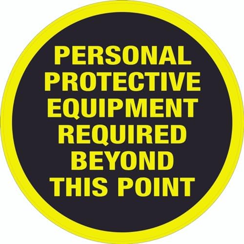 Personal Protective Equipment Required Beyond This Point Floor Sign (20in x 20in) by CreativeSafetySupply