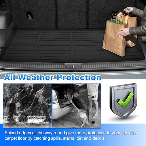 Floor Mats for Volkswagen Tiguan 2018-2023 2024 (Only for 5 Seater), All Weather Cargo Liner for Tiguan Accessories, Heavy Duty Car Mats, Car Accessories - Image 6