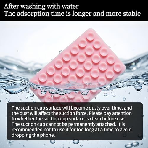 SHENGXIN 2 Pack Silicone Double-Sided Suction Grip – 40 Cups per Side, Strong Hold for iPhone, Galaxy, Pixel, Android – Hands-Free for Selfies & Videos(Chalk Pink) - Image 5