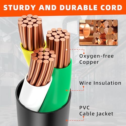 100 FT Outdoor Extension Cord | Black Extension Cord Waterproof, 16 Gauge 13Amps 125V, SJTW, ETL Listed, Indoor/Outdoor Use - Image 4