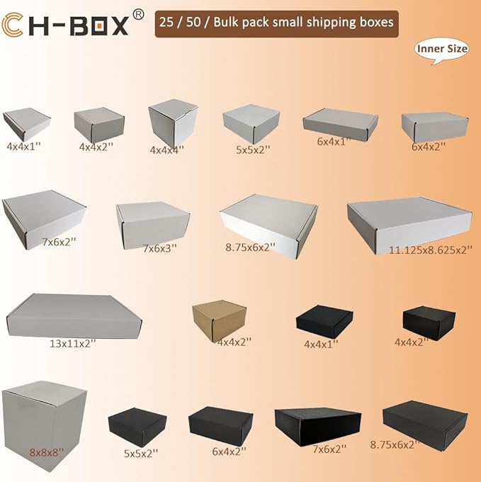 5x5x2'' Corrugated Mailers, 25 Pack, Cardboard Shipping Boxes - Image 6