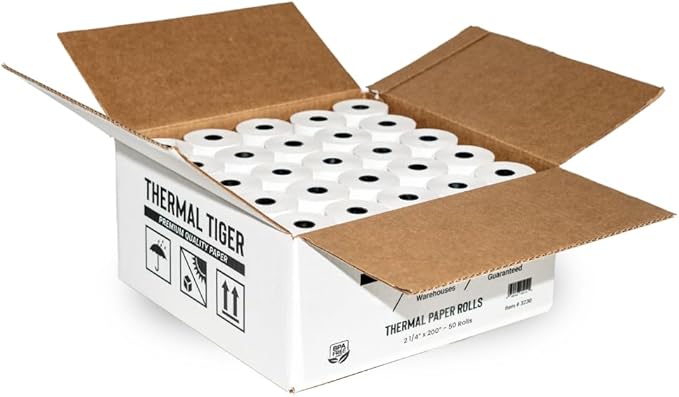 2 1/4 X 200 Thermal Paper Rolls – BPA-Free Rolls by ThermalTiger