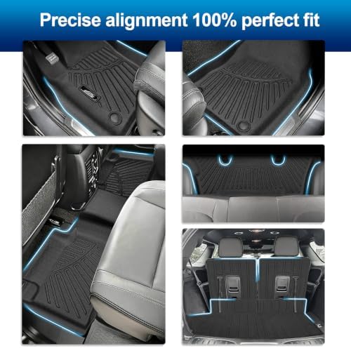PELEUS Floor Mats & Cargo Liner with Backrest Mats for Floor Mats for Dodge Durango 2016-2026, 6 Seats All Weather TPE Floor Liners Car Accessories with Dodge Durango, Black - Image 2