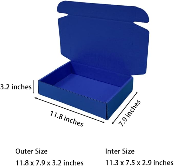 10 Pcs 11.8 x 7.9 x 3.2 inches Corrugated Cardboard Gift Boxes Recyclable - Image 2