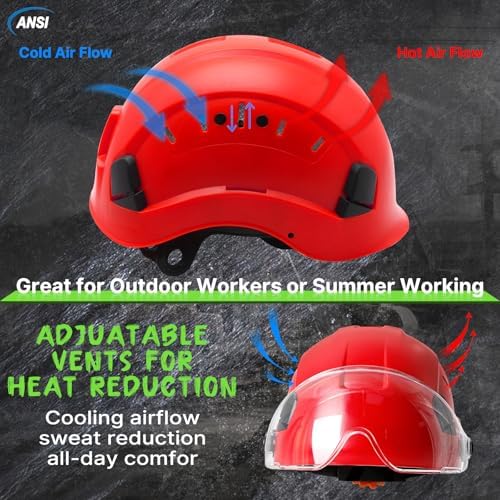 Aolamegs Construction Hard Hat with Visor and Chin Strap for Men,ANSI Z89.1 - Image 4