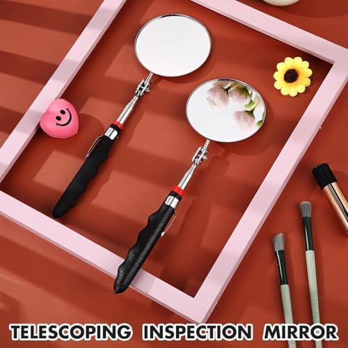 Copkim 2 Pcs Telescoping Inspection Mirror Mechanics Mirror,85mm,Black - Image 4