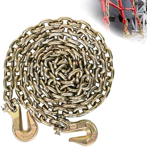 AAIN 4900LBS Transport Binder Chain 5/16"x20' G80 Tow Chain with Grab Hooks by AainTools