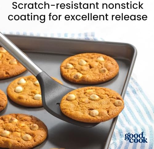 GoodCook Everyday Nonstick Baking Sheet Set, 3 Pack Includes Small (13×9) Medium (15×1) and Large (17×11) Pans Carbon Steel Construction Cookie Sheets Bakeware Set, Gray - Image 4