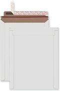Rigid Mailers 30 Pack 7.5 x 9.5 inches White Self Seal Stay Flat Bulk Cardboard by Bonfasvo