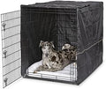MidWest Homes for Pets XXL Dog Crate Cover, Black Polyester Privacy Kennel Cover Fits Most Giant 54-Inch Crates, Machine Washable, Reduces Barking & Chewing by MidWestHomesForPets